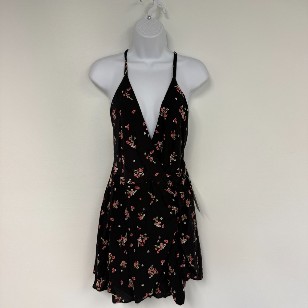 Free People Dark Floral Romper Tango at Night Sz 4 Black Romance Date Night Vaca